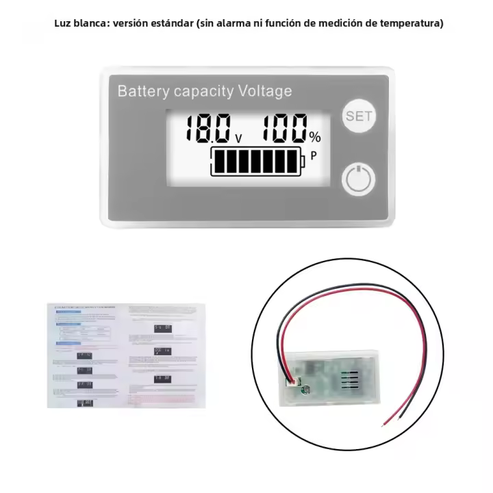 Medidor De Potencia Digital 6133A DC8-100V Con Pantalla LCD Batería De Litio Dos Paredes Calibración Ajustable Para Electrónica - 1