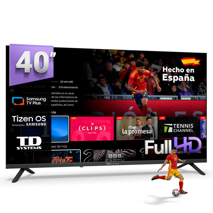 TD Systems - Smart TV 40 pulgadas Tizen OS 8.0. Triple Tuner (DVB-T2/C/S2). Televisores con Gaming Hub. Televisión del 2026 - K40C22TIZEN