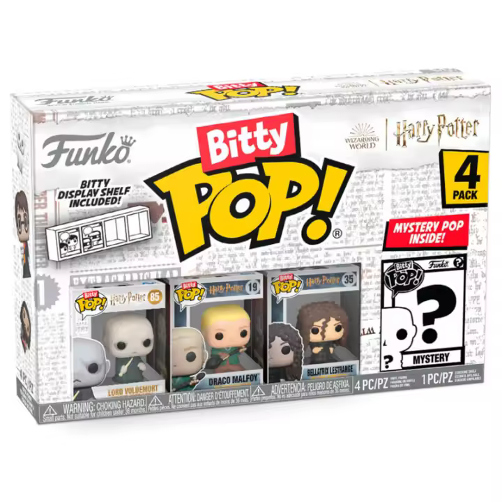 Blister 4 figuras Bitty POP Harry Potter VoldemortFigura  Coleccionable - Idea de Regalo- Mercancia Oficial - Juguetes para Niños y Adultos - Movies Fans - Muñeco para Coleccionistas y Exposición - 1