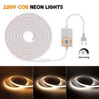 Tira De LED COB Flexible AC 220V Dimmerable Neón Impermeable 3000K 4000K 6000K Calor/Natural Blanco Decoración Para Jardín Hogar - details 8