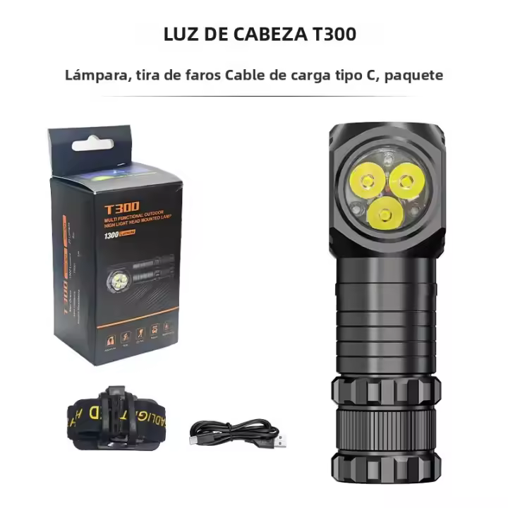 ESMARTER Linterna Frontal Mini 3LED Potente 3000LM Recargable Impermeable Para Camping Y Pesca Torcha De Cabeza Con Batería 18350 - 1