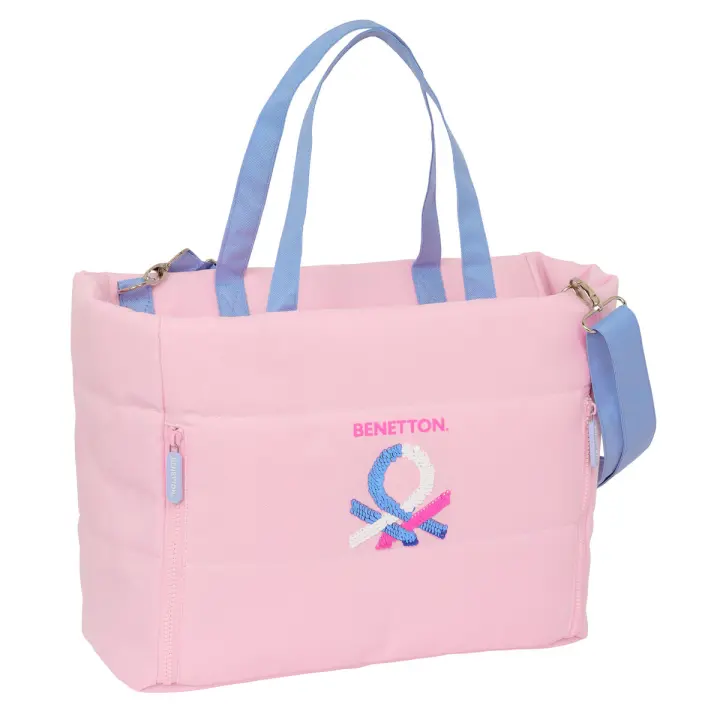 Bolso Benetton Pink Rosa 40 x 31 x 17 cm - 1