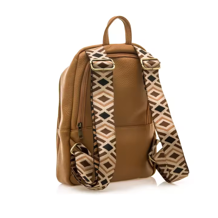 mochilas mujer adria marron con cierre cremallera - 1