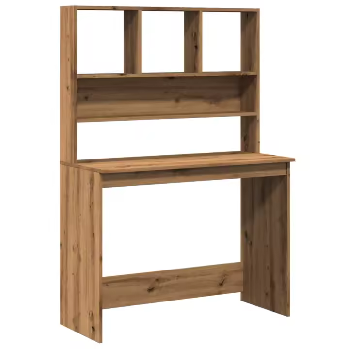 Escritorio estantes madera roble artisian 102x45x148 cm - 1