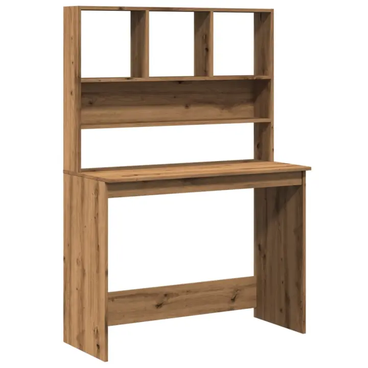 Escritorio estantes madera roble artisian 102x45x148 cm - 1