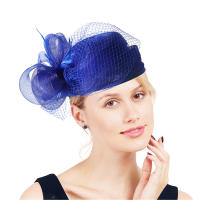 FS Sombrero De Noche De Boda Rojo Para Mujer Elegante Derby Con Plumas Y Velo Para Fiesta De Té En La Iglesia Y Cocktails - details 7
