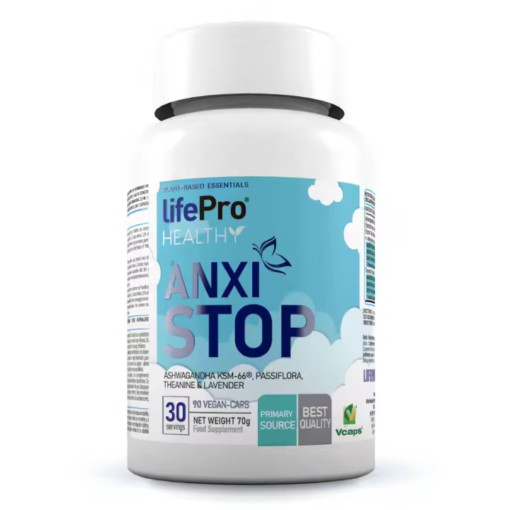 LIFE PRO NUTRITION ANXISTOP 90 CAPS - Contribuye al Descanso y a la Relajación - Gestiona los Episodios de Estrés - 1