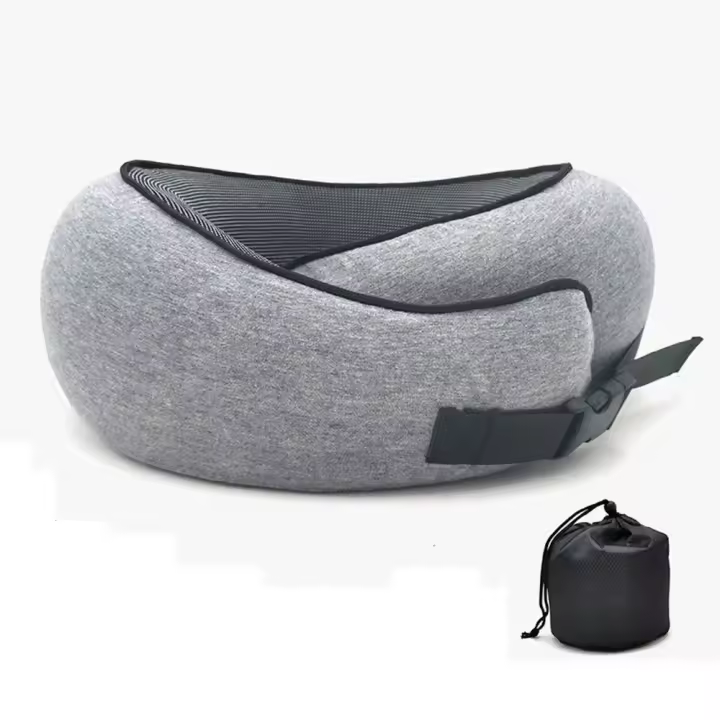 Almohada De Cuello Para Viaje En Avión U-Cervical Con Bolsa De Almacenamiento Esponja De Memoria Portátil Para Descanso Diurno Y Viajes - 1