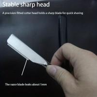 Afeitadora Manual Profesional De Acero Inoxidable Cuchillo De Barba Con 10 Hojas Para Hombres Corte Preciso Y Suave - details 8