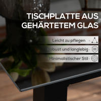 Mesa de Jardín cuadrada, apta para 4 personas, Mesa de Terraza con tapa de Cristal Templado, Aluminio Negro 80x80x74cm, para Jardín y Balcón - details 4