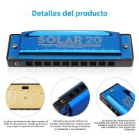Harmonica Blues De 10 Agujeros 20 Aros Para Principiantes Con Placa De Arcilla De Cobre Marrón / Negro Regalo De Órgano De Bocina - details 5