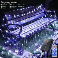 Luces Solares De Red 1pc Jardín Pared Techo 8 Modos Control Remoto Auto Encendido/Apagado Exterior Luces Twinkle Para Patio - details 6
