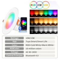 Tuya Inteligente Bluetooth Downlight 10W 15W RGB Control De Color Por Voz Google Home Alexa Luz De Techo Inteligente APP Smart Life AC85-265V - details 0