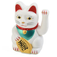 Gato De La Suerte Con Brazo Moviéndose Electrónico 5 Pulgadas Decoración Para Tienda Nueva Regalo Armadura De Plástico Estilo Moderno - details 14