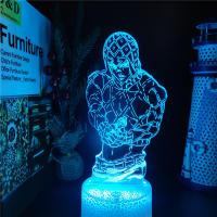 Lámpara De Noche LED 3D JoJo's Bizarre Adventure Ilusión Anime Cambio De Color Para Decoración De Habitación Infantil - details 12