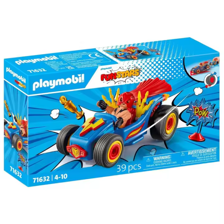 Racing luchador Playmobil Funstars (71632) kart con motor retráctil - 1