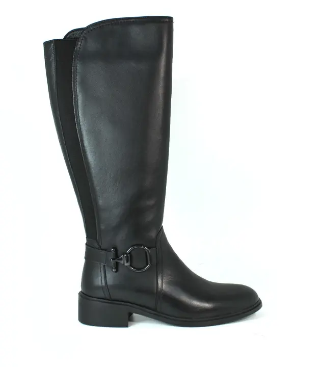 BOTA DE MONTAR EN PIEL NEGRA PARA MUJER APLAUSO 01 - 1