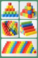 Bloques De Construcción De Madera Coloridas Para Niños Cubos De Madera Para Aprender Formas Y Colores Juguete De Pilastra Para Bebés Y Niños - details 4