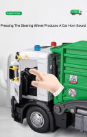 Camión De Basura a Escala 1:24 Con Sonido Y Luz Vehículo De Transporte De Ingeniería a Escala Juguete De Coche De Aleación Para Colección Y Regalos Verde Metal + Chasis De Plástico + Neumáticos De Goma - details 5