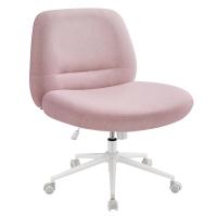 Silla de Oficina Contemporánea, Base de Estrella con Ruedas, Asiento Ancho y Cómodo, Altura Ajustable, Tela de Lino de Algodón, Silla Giratoria - details 12