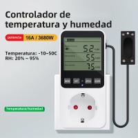 Enchufe Con Control De Humedad Y Temperatura LCD Display Thermostat Switch Sensor De Temperatura Y Control De Humedad Para El Hogar - details 1