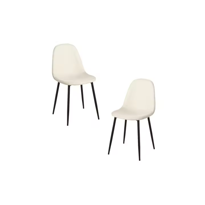 Pack 2 Sillas Black Teok Tela - Beige - 1