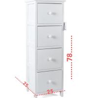 G Cajonera Blanca de Madera con 4 Cajones 25x25x78cm /30x20x67cm- Versátil y Funcional - details 3
