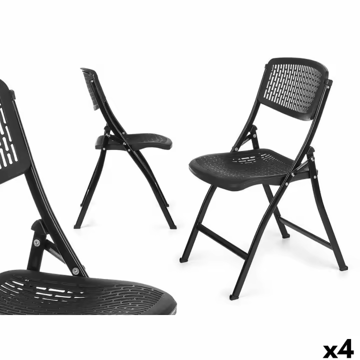 Silla Plegable ZJ-Y59BL Negro 59 x 50 x 82 cm 108 x 13,5 x 50 cm (4 Unidades) - 1