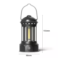 Luz de camping, Luz de camping LED vintage, Luz de camping recargable impermeable de emergencia COB - details 0