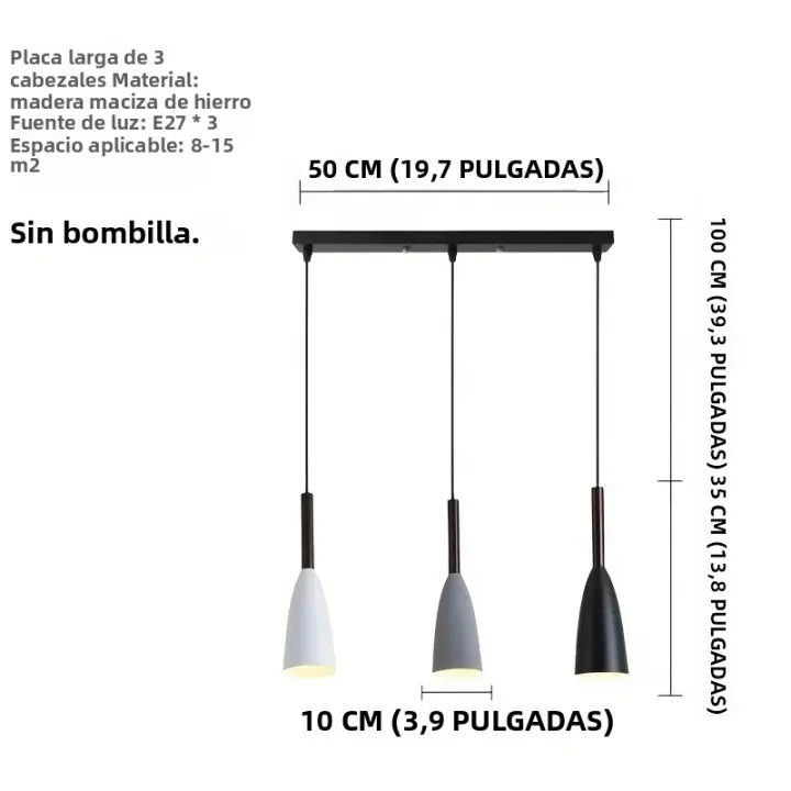 Luz De Pendant LED Para Restaurante Moderna Nórdica Minimalista Creativa Para Arte Loft Hierro Barra De Cuerda Iluminación De Barra Y Cocina - 1