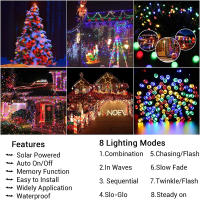 Luces De Cadena Solar Para Exterior Impermeables Luces De Hadas LED Con 8 Modos Para Decoraciones De Jardín Patio Bodas - details 4