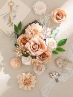 Juego De Flores Artificiales Rosa Nude Para Novia Decoración De Boda Interior Y Exterior DIY Centro De Mesa - details 1