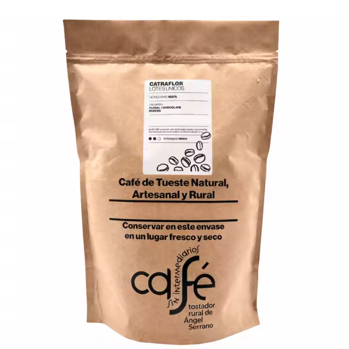 CAFE SIN INTERMEDIARIOS - Catraflor - Molido para Cafeteras Polivalentes - Tostado semanal - Envasado al envío - Intensidad de sabor media - Ideal para Café con Leche Vegetal/Solo - 1