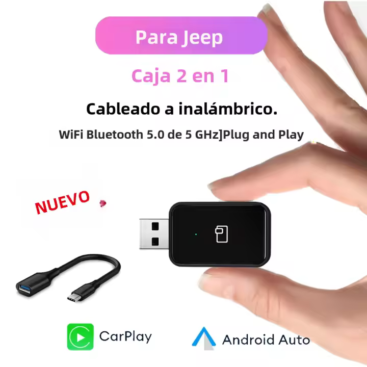 Adaptador Inalámbrico Nuevo 2024 Para Coche Mini CarPlay Android Auto Inteligente Para Jeep Wagoneer Compass Cherokee Benegde Wrangler Gladiator - 1