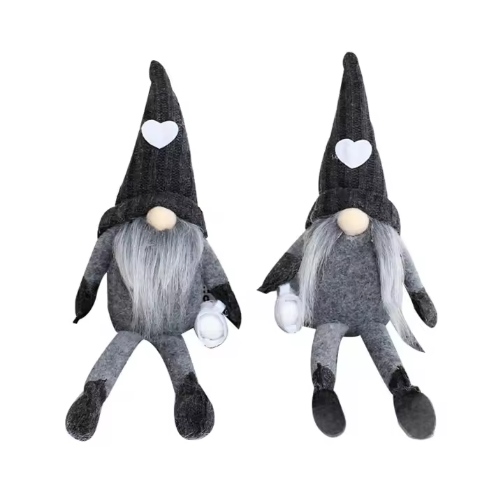 2pc Muñecos De Tetera Gnome De Peluche Tejidos Sin Caras Adorno De Navidad Para Decoración De Casa Estilo Rústico Moderno - 1
