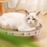 Placa De Rasguño Para Gatos De Cartón Redonda Y Ovalada Con Tazón Nido 5 Capas Para Gatos Domésticos Rasguño Delgada Y Durable - details 9