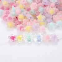 30/100/200Pcs Cuentas De Acrílico Para Joyería Espaciadoras Estrella Flor Para Hacer Pulseras Collares Suministros DIY Para Niñas - details 6