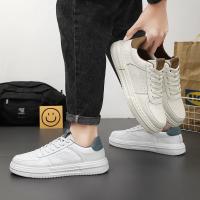 Zapatillas Casuales Para Hombre En Cuero Blanco Suela Ligera Transpirables Tenis Deportivos Para Adultos Zapatillas Hombre - details 14