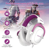 Auriculares estéreo para juegos, Casco Gaming con Regulador de Volumen y Micrófono, Auriculares con cable para PC Gaming Auriculares con micrófono con cancelación de ruido, sobre la oreja para PS4/Xbox/PC/PDA/PHONE - details 3