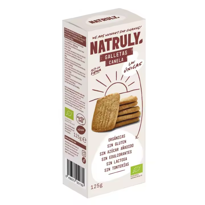 Natruly Galletas sin azúcar sabor canela 150g  ecológico - 1