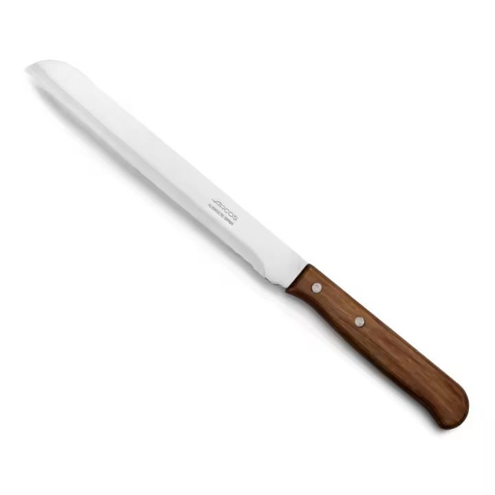 Arcos Cuchillo para pan con Hoja Acero Inoxidable Nitrum 170 mm. Obtenga una gran variedad cortes paraus alimentos. Cuchillo ideal para uso doméstico diario. Serie Latina. Color marrón. - 1