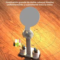 Lámpara De Escritorio LED Con Reloj Y Ventilador Recargable Por USB Luz Nocturna Plegable Protección Ocular Para Lectura Y Dormitorio - details 1