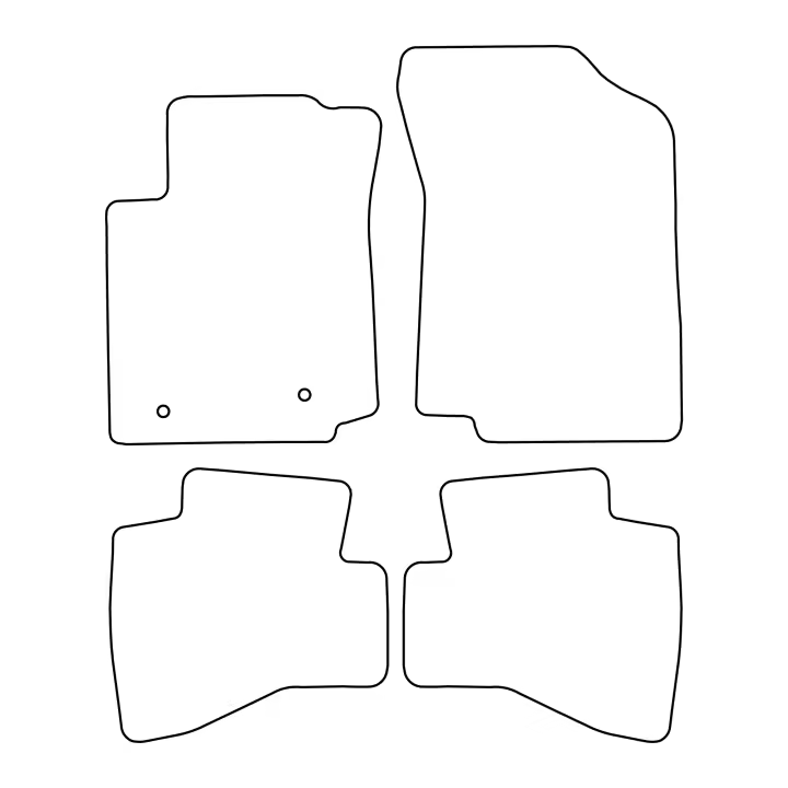 Juego de alfombrillas de terciopelo para Citroën C1 II 2014-2022 - acabado rojo - 1