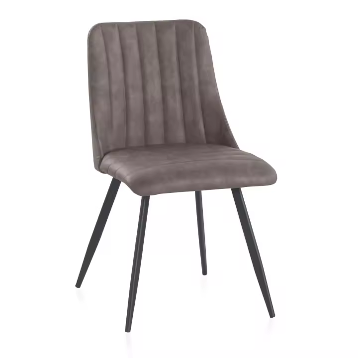 Pack 2 Sillas Tapizadas En Polipiel Gris Topo Con Patas De Metal El mejor complemento para tu hogar. Fijalo - 1