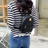 Mochila De Piel De PU De Gran Capacidad Mini Lingge Bordada Para Mujer Color Sólido Con Cierre De Cremallera Estilo De Moda Para Viajes Y Shoulder Bag - details 8