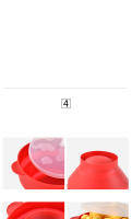 Bol De Silicona Para Popcorn Al Microondas 1/3Pcs Rojo Con Tapa Hacer Popcorn Fácil Herramienta De Cocina De Alta Calidad Para Frutas Y Galletas - details 4
