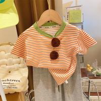 Camiseta De Verano Para Niños Y Niñas Algodón Casual Estilo Corto Transpirable Tops Striped Unisex Talla True Summer - details 1