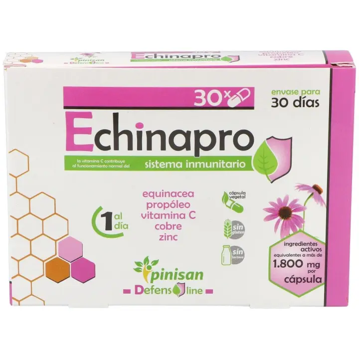 Suplemento Pinisan Echinapro para Activar Defensas - 30 Cápsulas - 1
