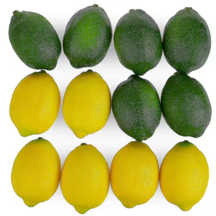 Limones y Limas Artificiales grandes, Frutas Decorativas realistas, juego de 12 - 1