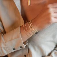 5 Piezas Set de Pulseras Mujer Oro, Pulseras Mujer Oro , Pulsera Acero Inoxidable Dorado Mujer, Pulseras de Cadena Mujer Oro, Ajustable Pulseras Figaro Serpiente para Mujer Regalo - details 3